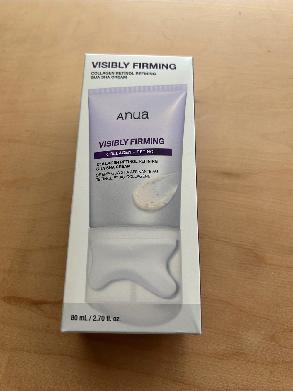 Anua Visibly Firming Collagen + Retinol Gua Sha Cream — Lavender/White